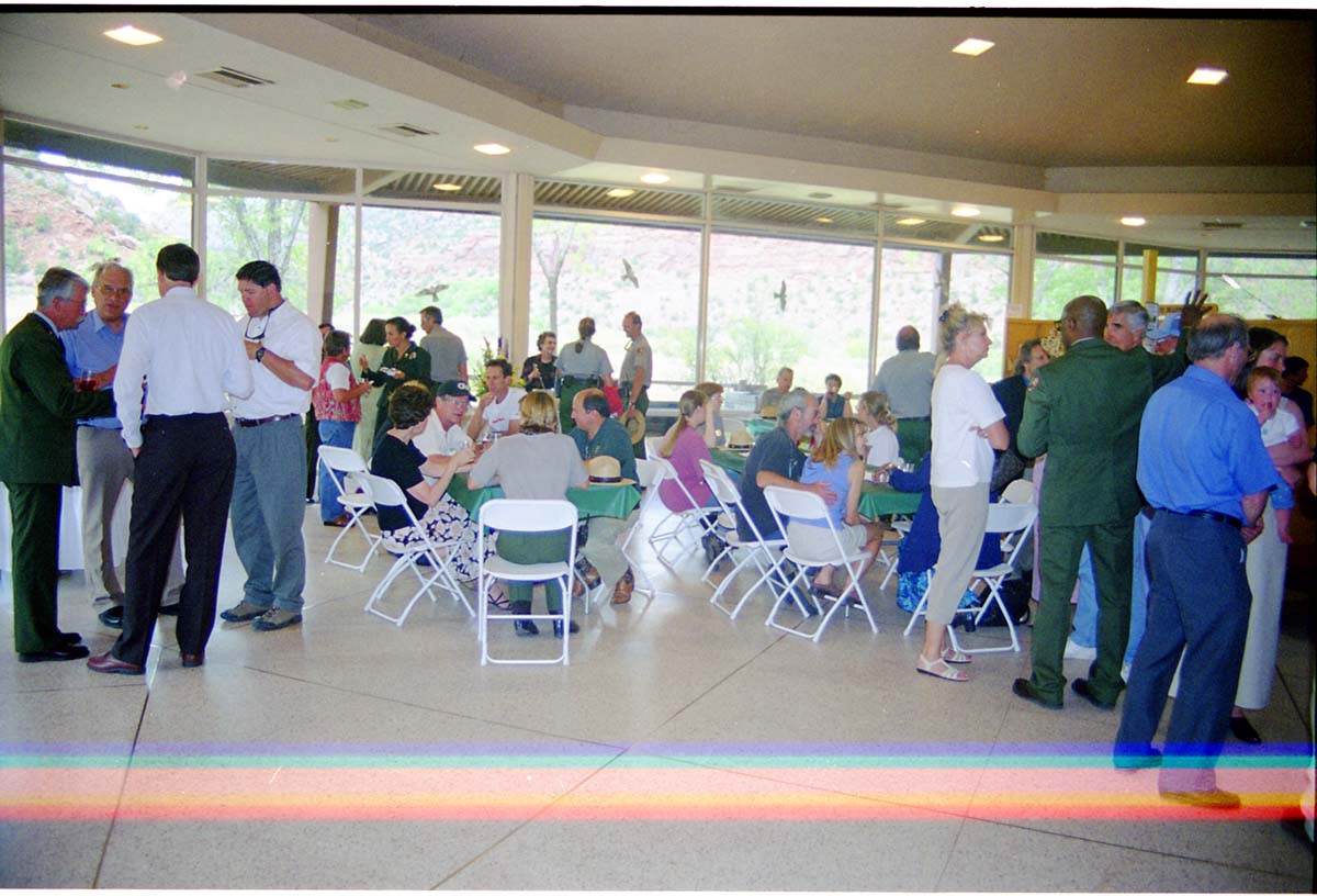 Color Photos of the opening celebration for the new visitor center - Same day as the official shuttle launch.