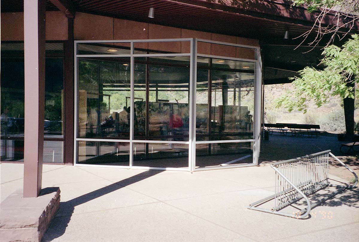 The class walls of the museum during the construction of headquarters addition.