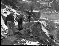 Trail repair on the stone work on West Rim Trail about a half mile from start of trail along Virgin River.