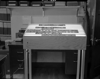 Museum furniture - slide sorting and arranging rack built by Carl E. Jepson.