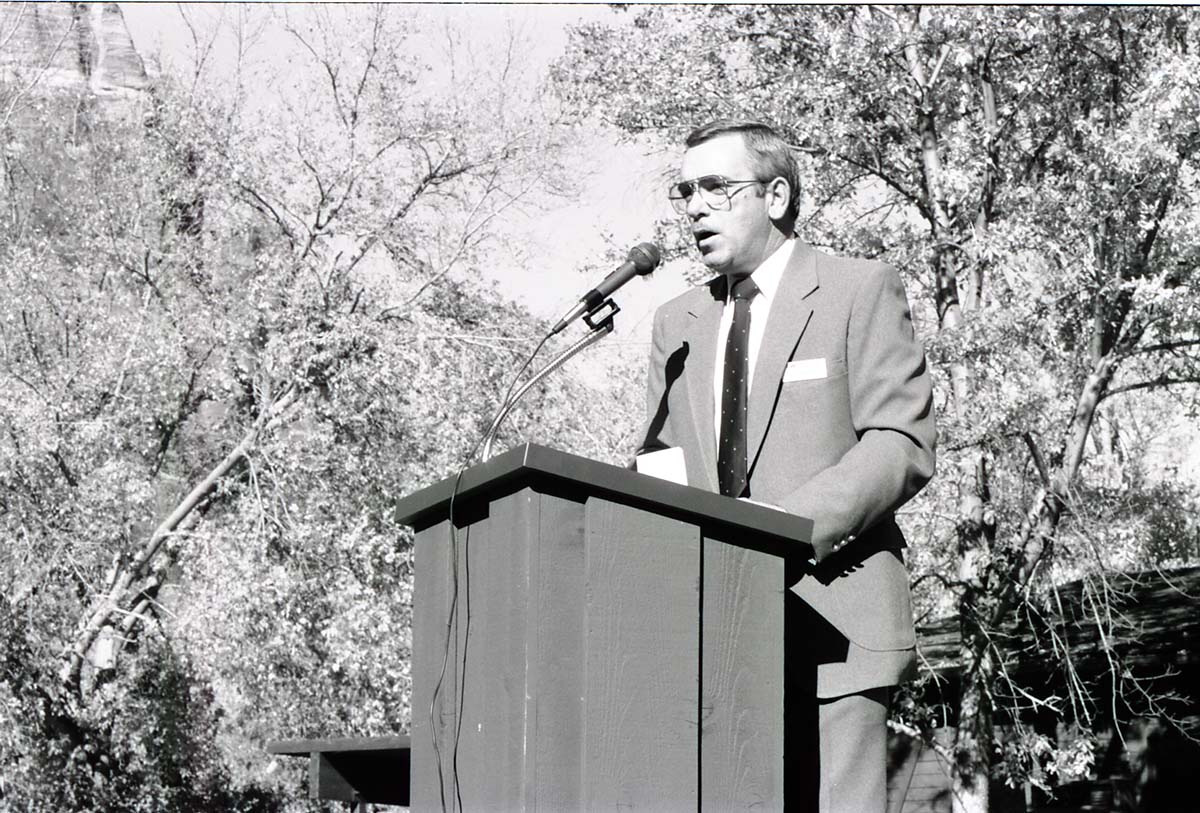 BW Photos of the Zion Lodge Rededication Ceremony.