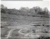 Watchman Campground completed from across Virgin River, below South Campground.