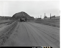 Wind-blown sands blocking Kolob Terrace road near the Tabernacle Dome.
