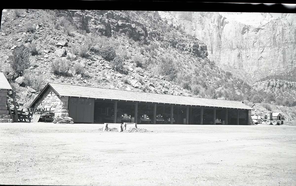 Equipment storage Building 79, Oak Creek utility area.