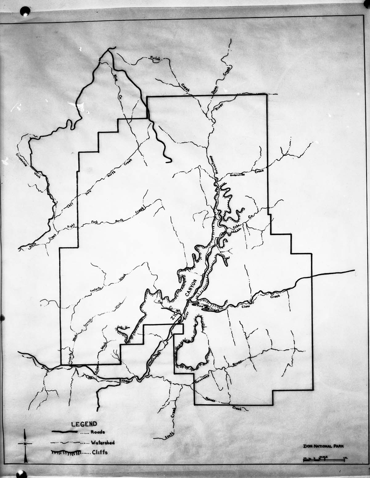 Map of Zion National Park.