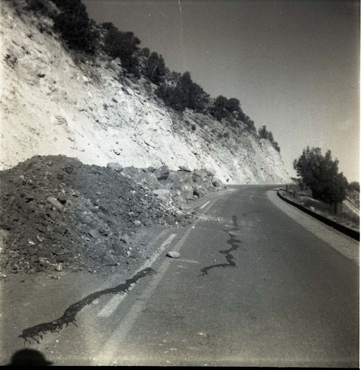 BW photos of rock slides in Kolob Canyons - 2x2.