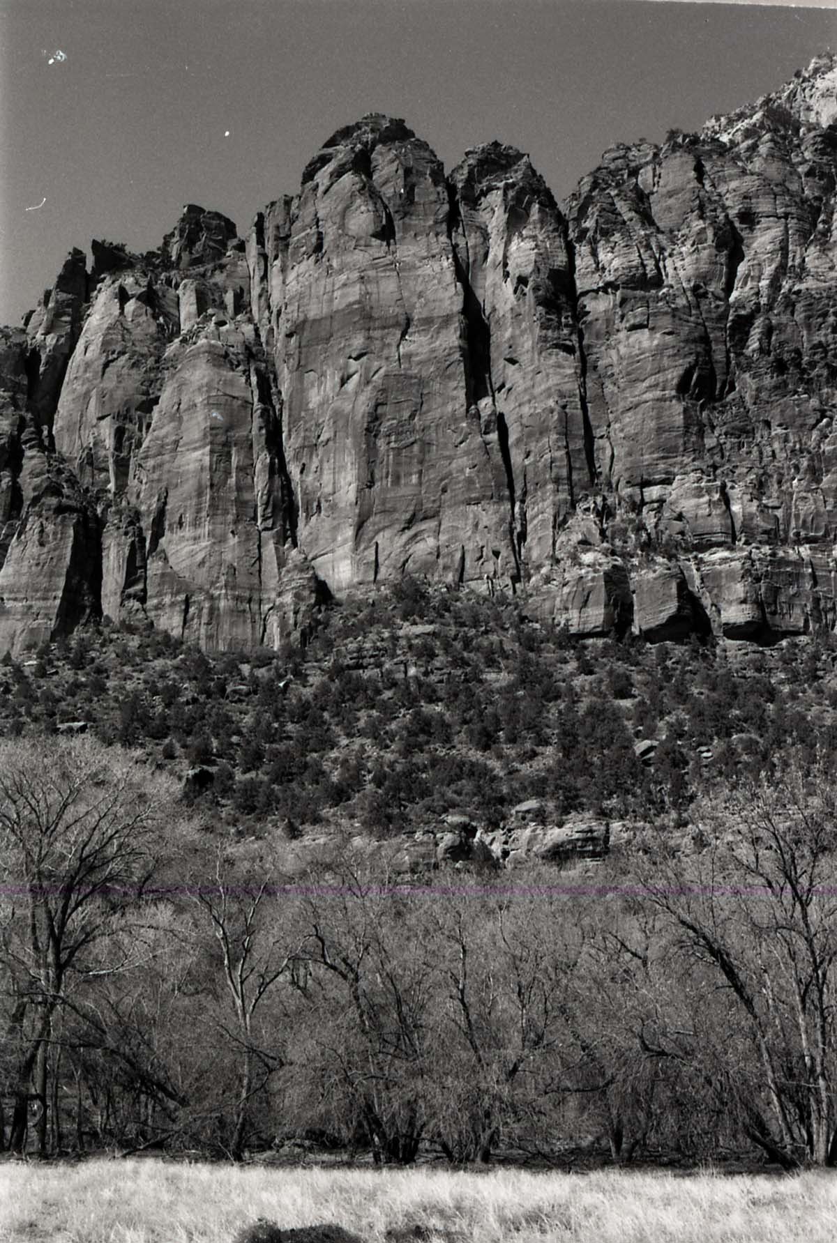 BW Photos of general interior views of Zion Canyon - 35mm.