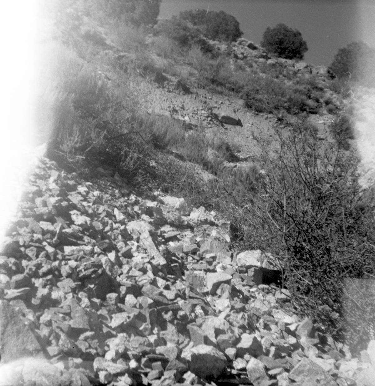 BW photos of rock slides in Kolob Canyons - 2x2.