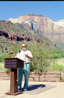 Color Photos of the parks 72nd anniversary celebrations- cake cutting, barbecue, speakers.