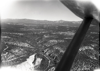 East Rim truck trail (aerial) above Jolley Gulch looking east.