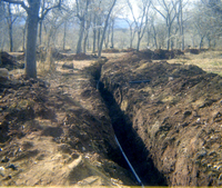 The utilities project at Zion Lodge in progress.