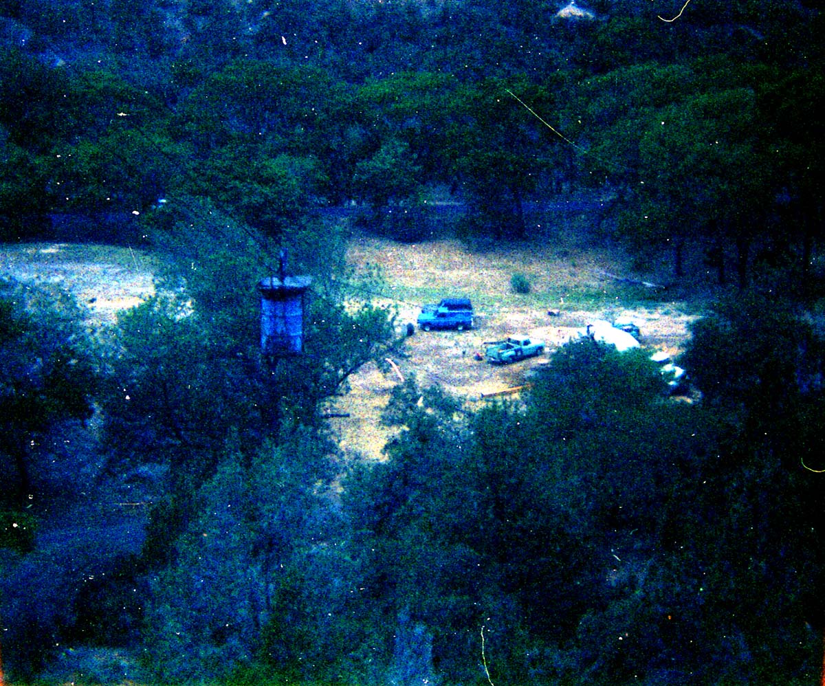 Tramline in place for transportation of construction equipment for Wiley Tank.