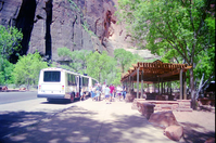 Color Photos of the official launch of the Zion shuttle system- same day as the new visitor center opening.
