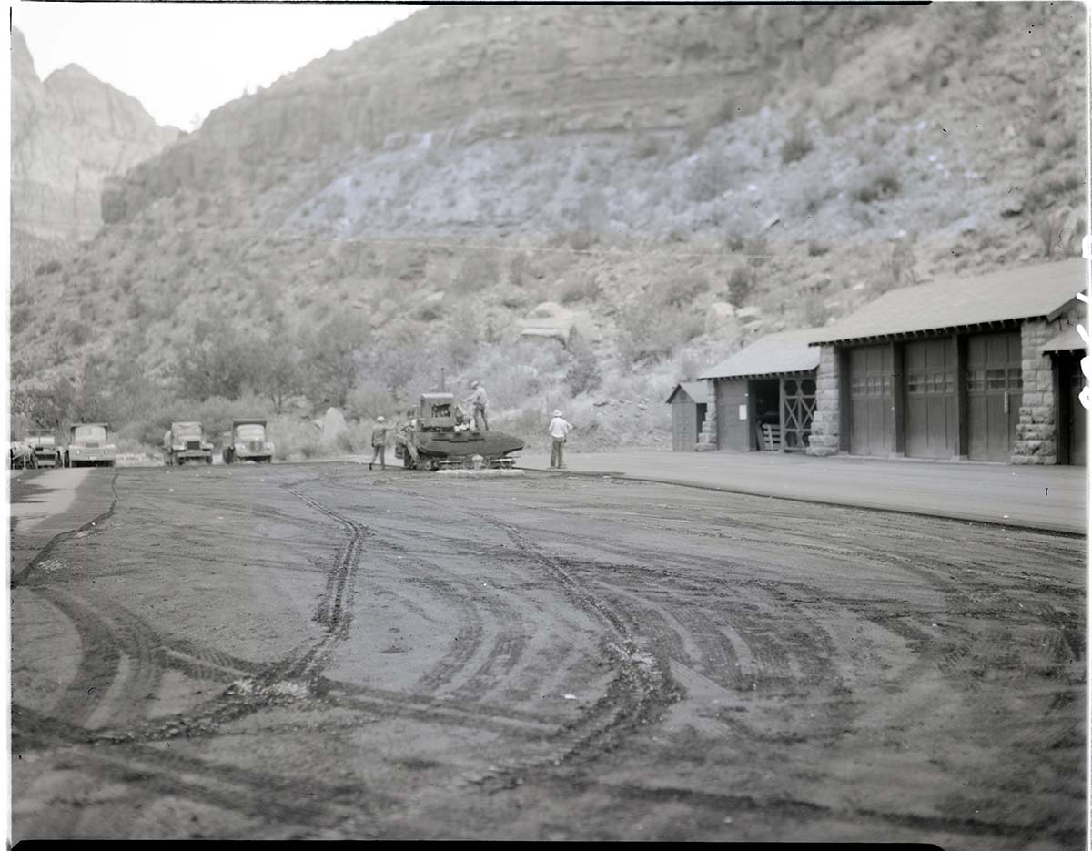 Paving of utility area.