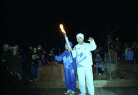 Color Photos of the ceremony surrounding the Olympic Torch passing through Zion.