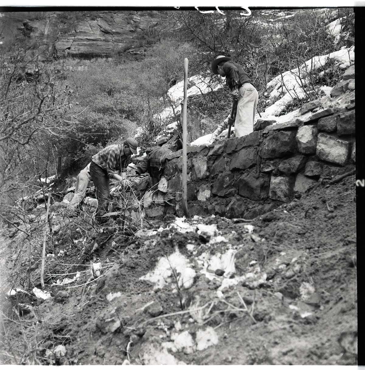 Rock work and repair of Weeping Rock Trail.