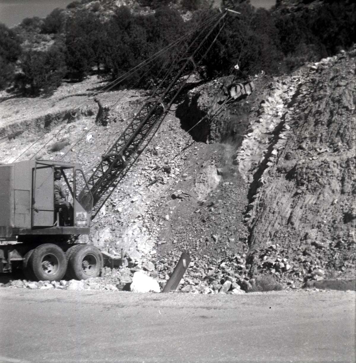 BW photos of rock slides in Kolob Canyons - 2x2.
