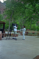 Color Photos of the official launch of the Zion shuttle system- same day as the new visitor center opening.