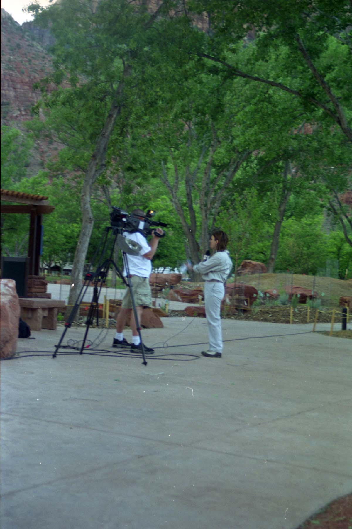 Color Photos of the official launch of the Zion shuttle system- same day as the new visitor center opening.