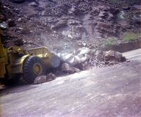 Color Photos of rock slides in Kolob Canyon.
