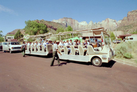 Color Photos of the parks 72nd anniversary celebrations- cake cutting, barbecue, speakers.