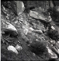 BW photos of rock slides in Kolob Canyons - 2x2.