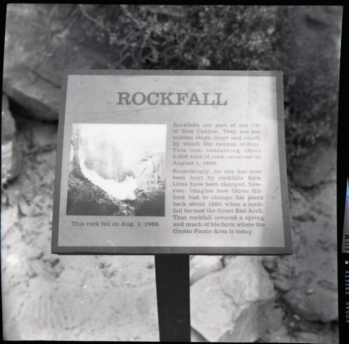 BW Photos of trailside exhibits.