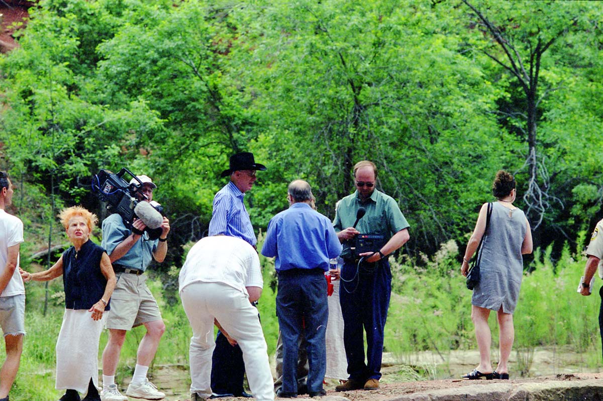 Color Photos of the official launch of the Zion shuttle system- same day as the new visitor center opening.